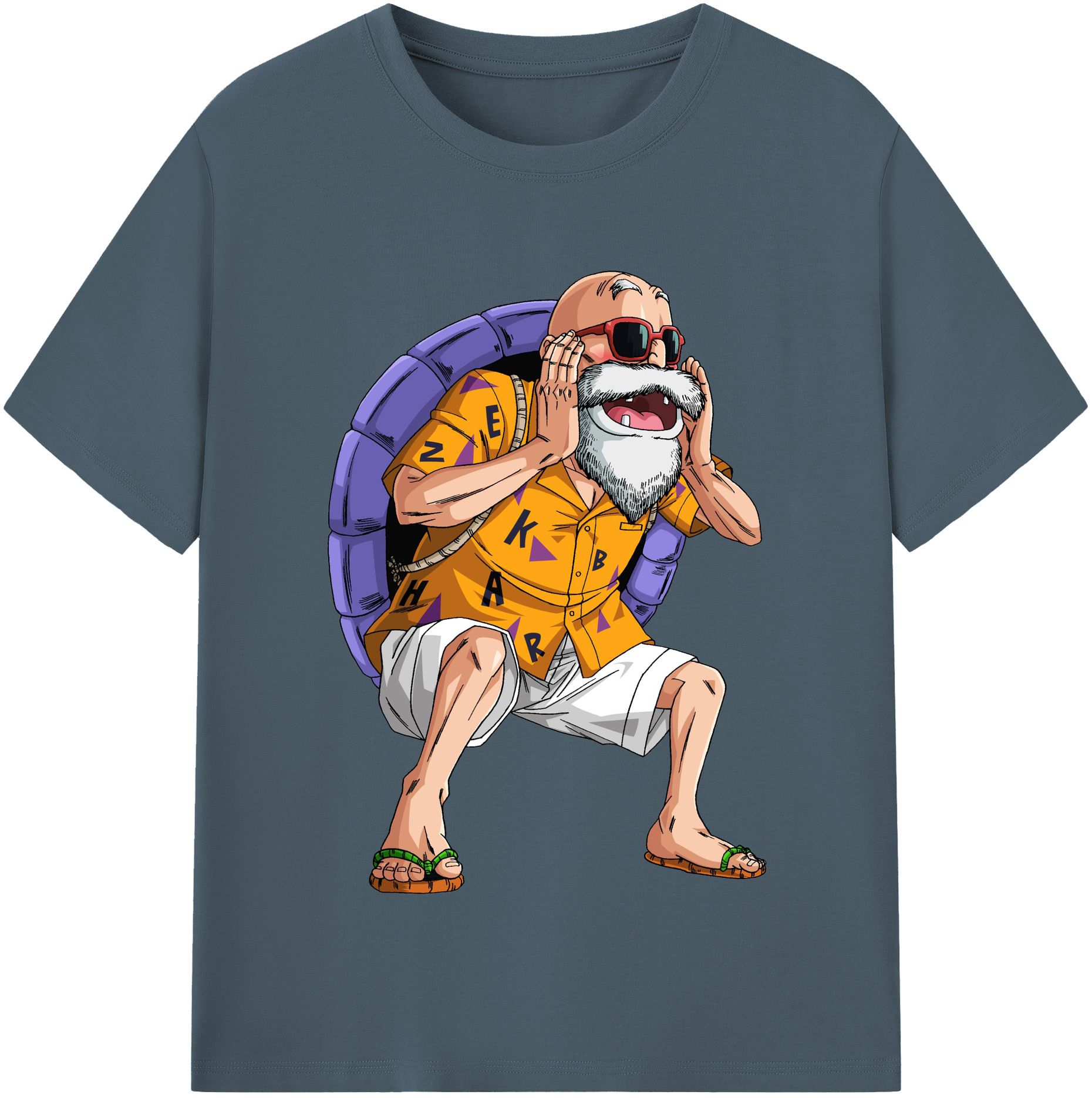 （画像用） ドラゴンボール 亀仙人（かめせんにん） DRAGON BALL Master Roshi Kame Sennin 綿100％半袖Tシャツ（フロントプリント）